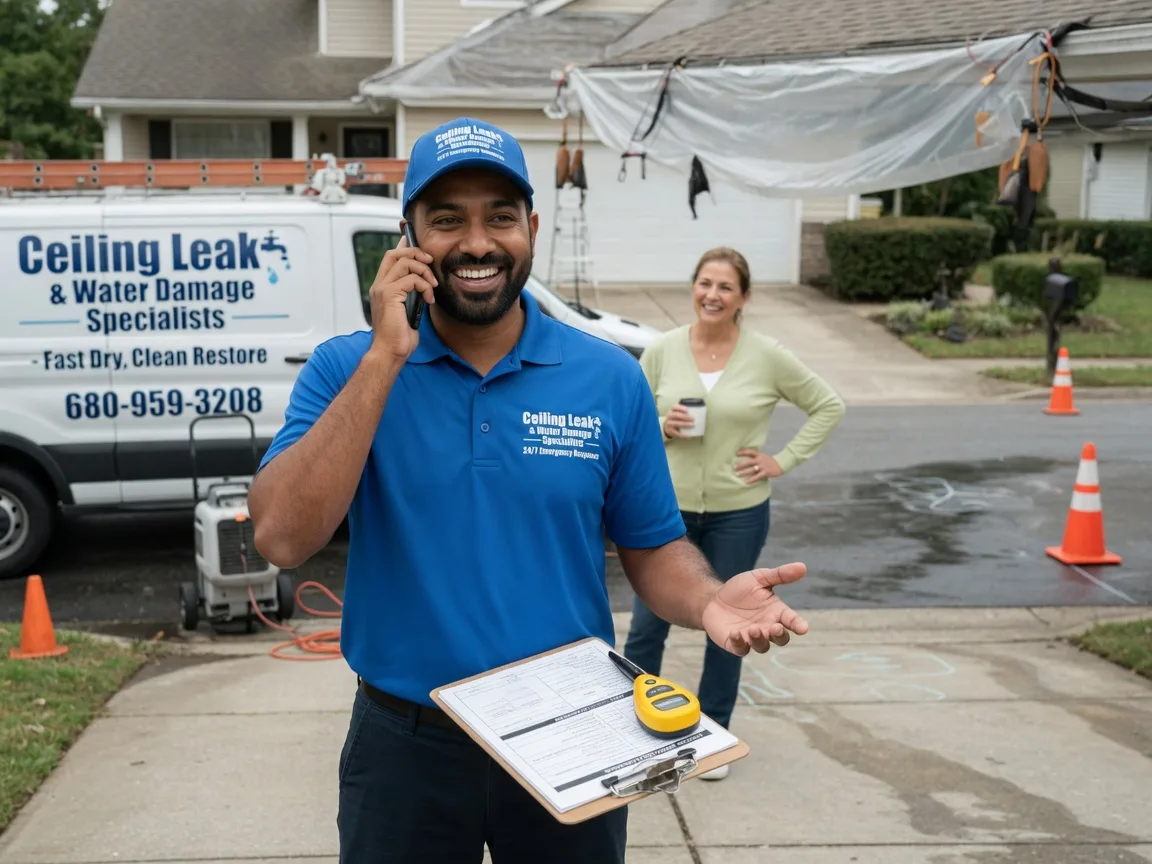 Ceiling Leak Cleanup Rogers, NE FAQs